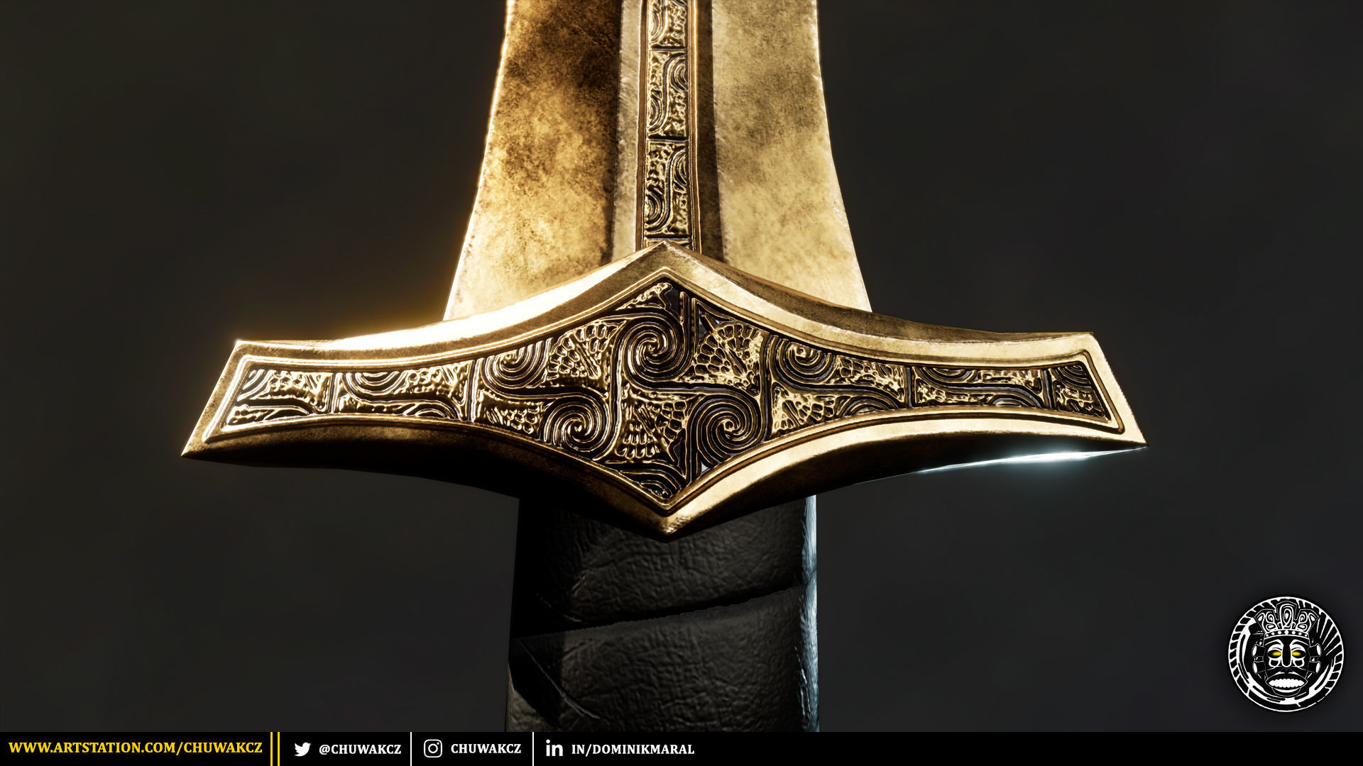 Bronze Egyptian Khopesh Sword - PBR game ready 3d weapon Low-poly 3D model_3