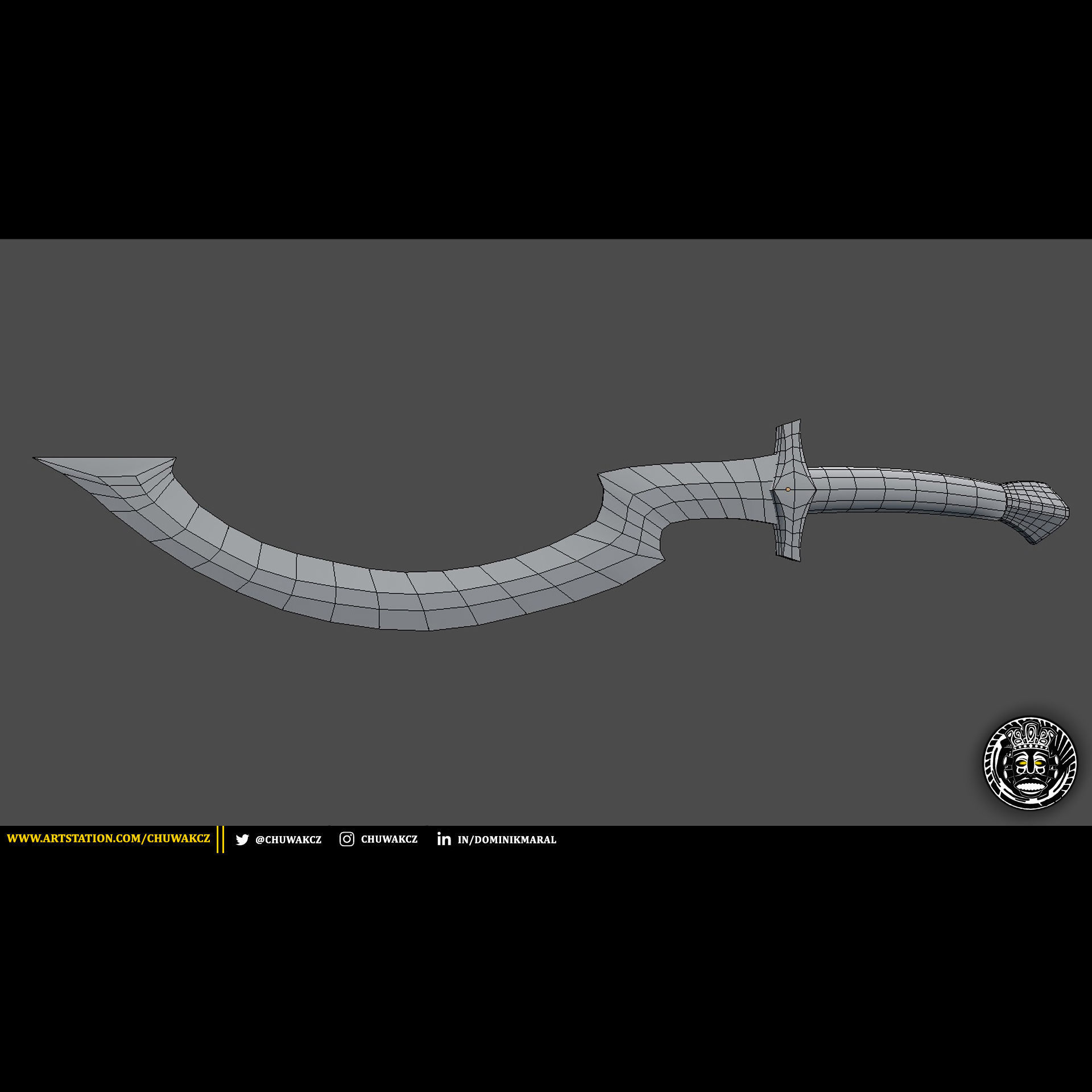Bronze Egyptian Khopesh Sword - PBR game ready 3d weapon Low-poly 3D model_2