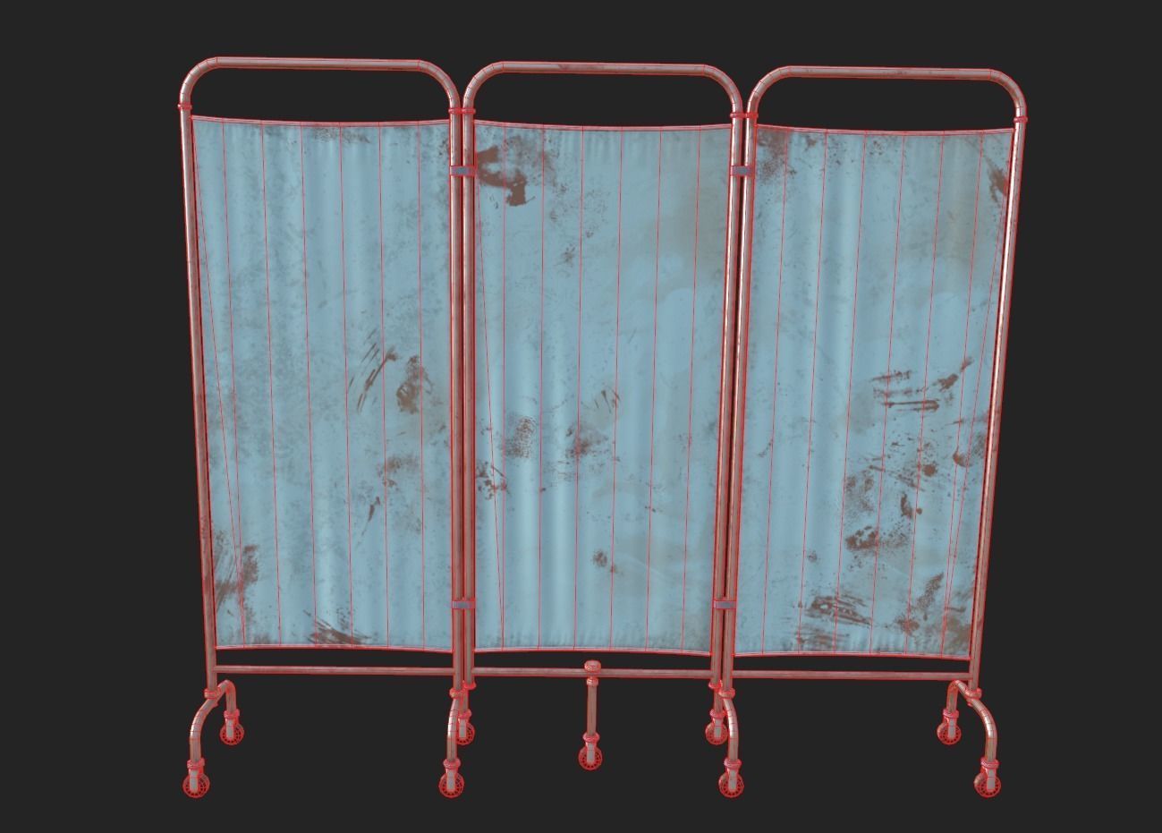 Medical Room Divider Low-poly 3D model_6