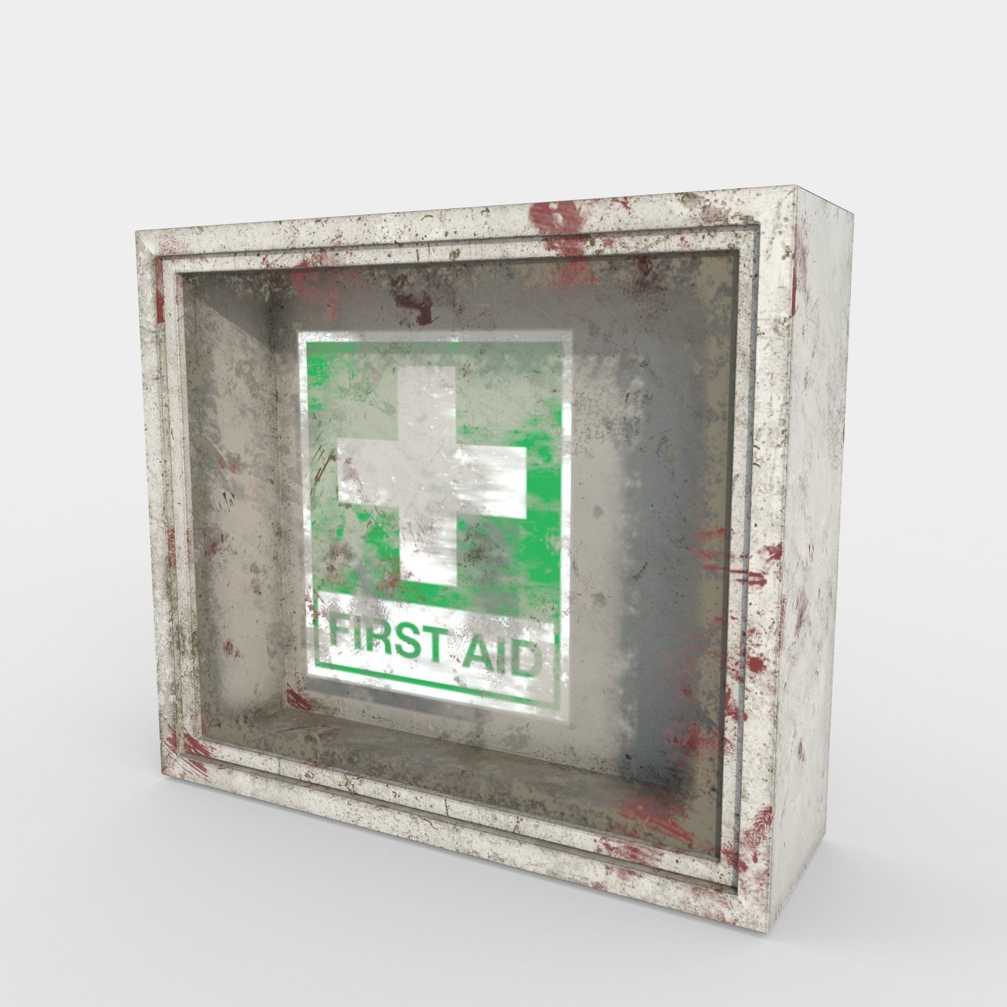 First Aid Wall Monut Kits Low-poly 3D model_4