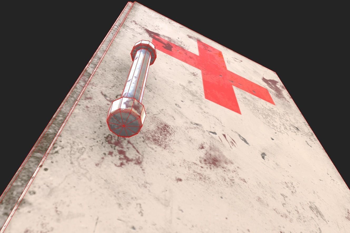 First Aid Wall Monut Kits Low-poly 3D model_7