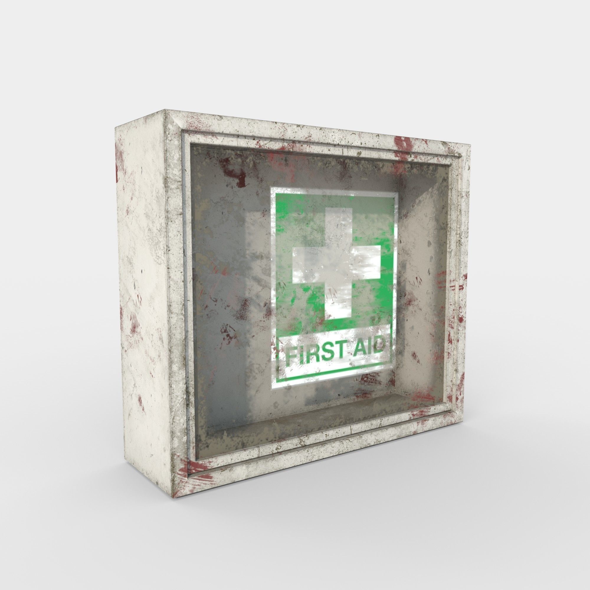 First Aid Wall Monut Kits Low-poly 3D model_3