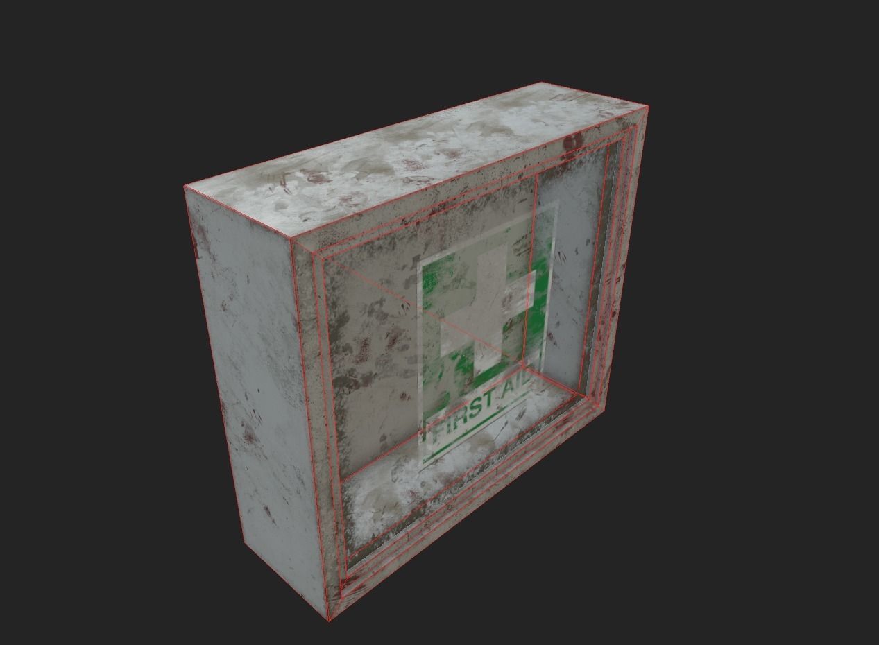 First Aid Wall Monut Kits Low-poly 3D model_8