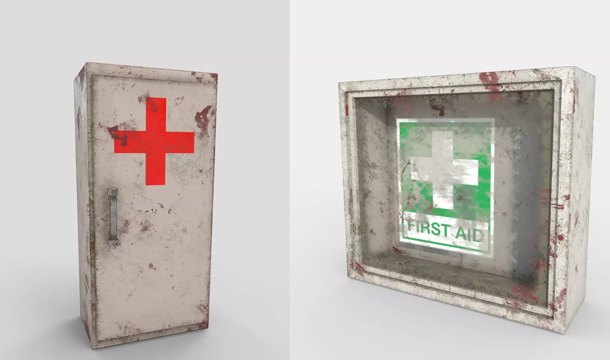 First Aid Wall Monut Kits Low-poly 3D model_0