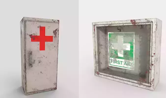 First Aid Wall Monut Kits Low-poly 3D model First Aid Wall Monut Kits Low-poly 3D model