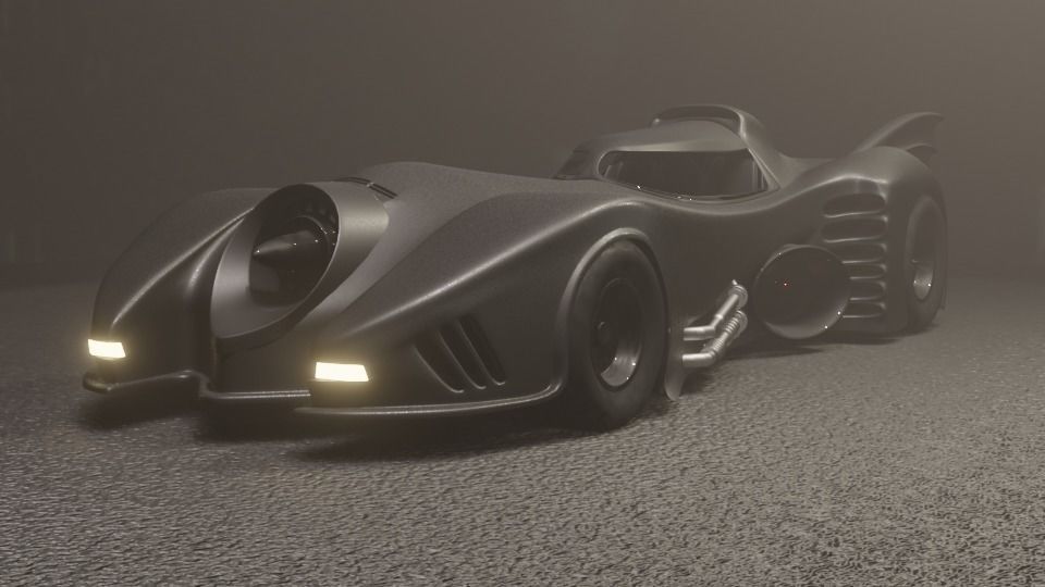 Batmobile 1989 Low-poly 3D model_8