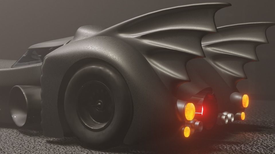 Batmobile 1989 Low-poly 3D model_4