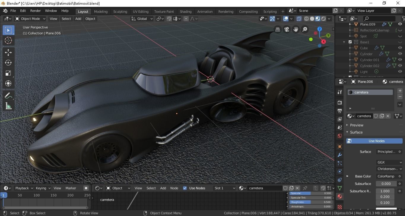 Batmobile 1989 Low-poly 3D model_6