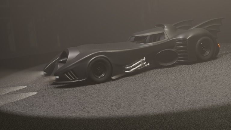 Batmobile 1989 Low-poly 3D model_9