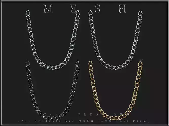 Chain - Curved 32 Rings Low-poly 3D model