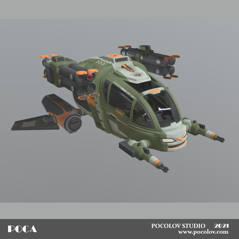 POCA Multirole Future Vehicles Low-poly 3D model_14