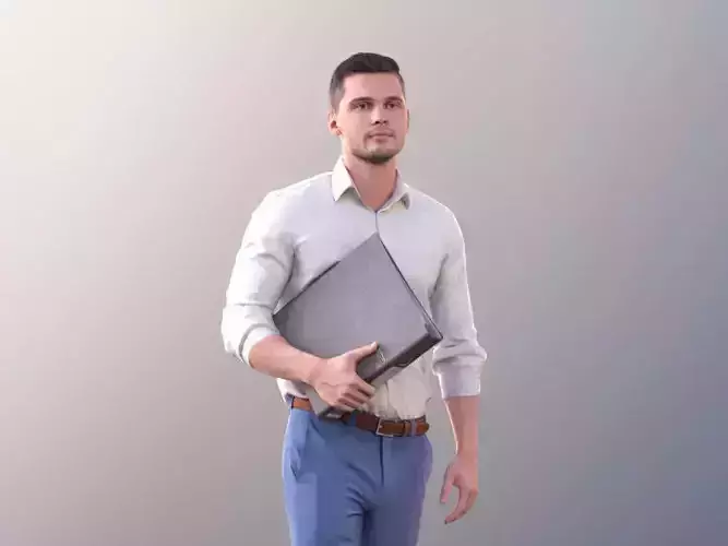 Rick 10783 - Walking Business Man Low-poly 3D model