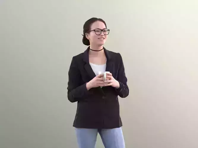 Laura 10738 - Standing Business Woman Low-poly 3D model