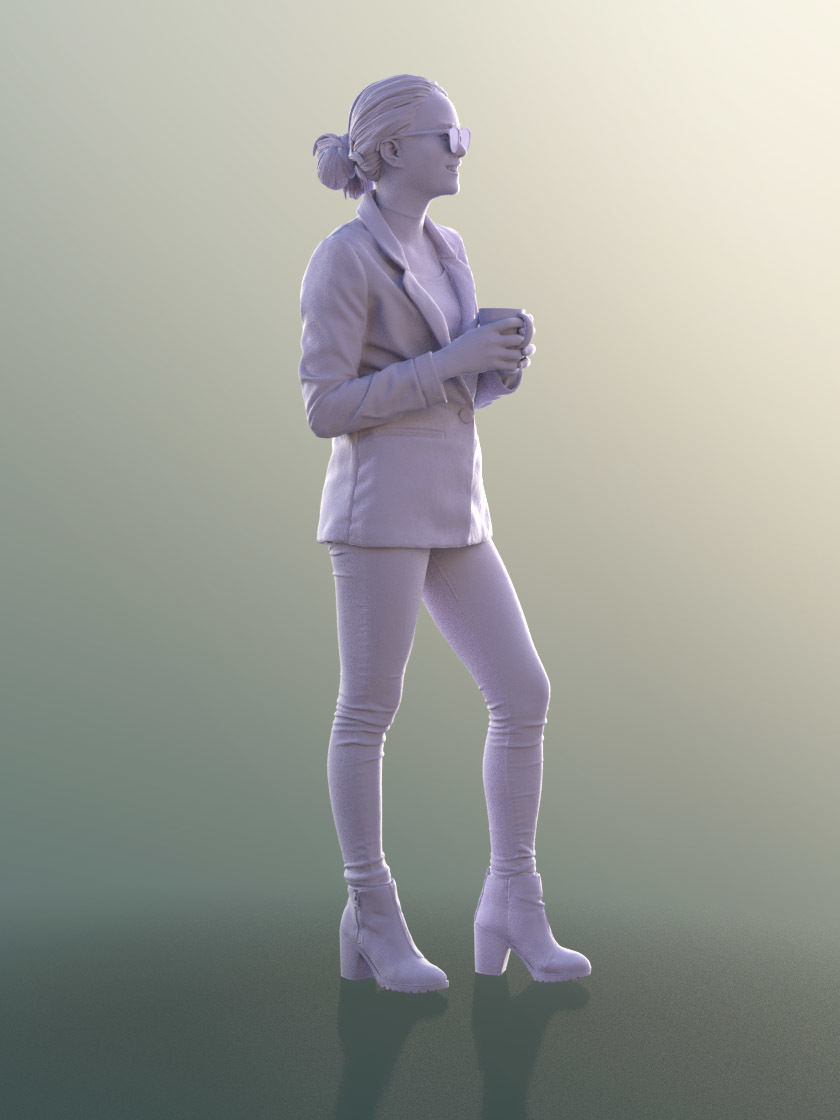 Laura 10738 - Standing Business Woman Low-poly 3D model_4