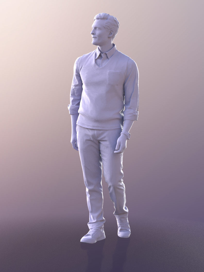 Andrew 10603 - Walking Business Man Low-poly 3D model_4