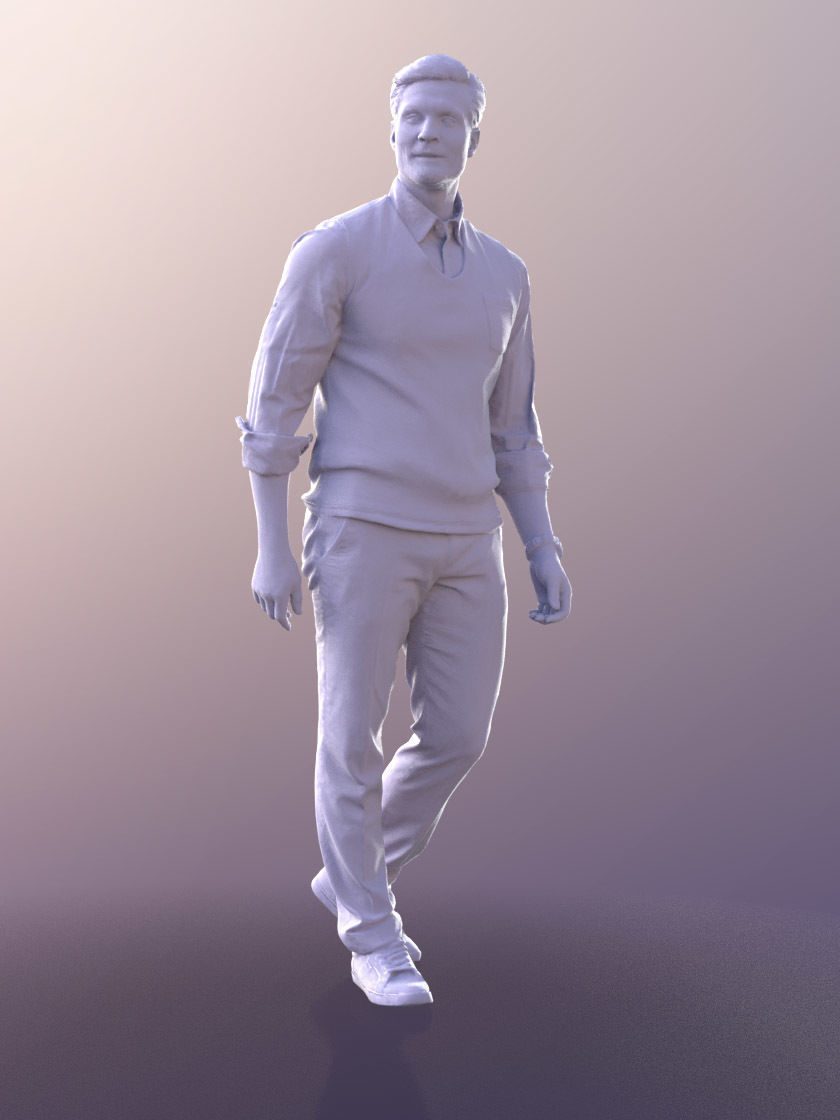 Andrew 10603 - Walking Business Man Low-poly 3D model_3