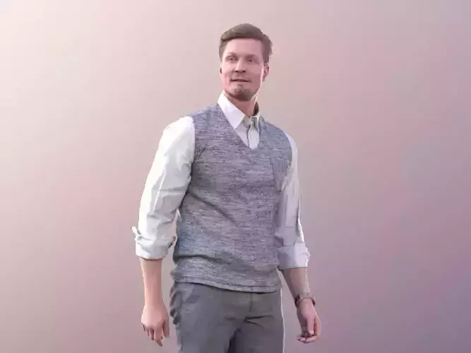 Andrew 10603 - Walking Business Man Low-poly 3D model