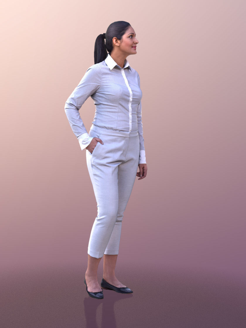 Amaya 10534 - Standing Business Woman Low-poly 3D model_2