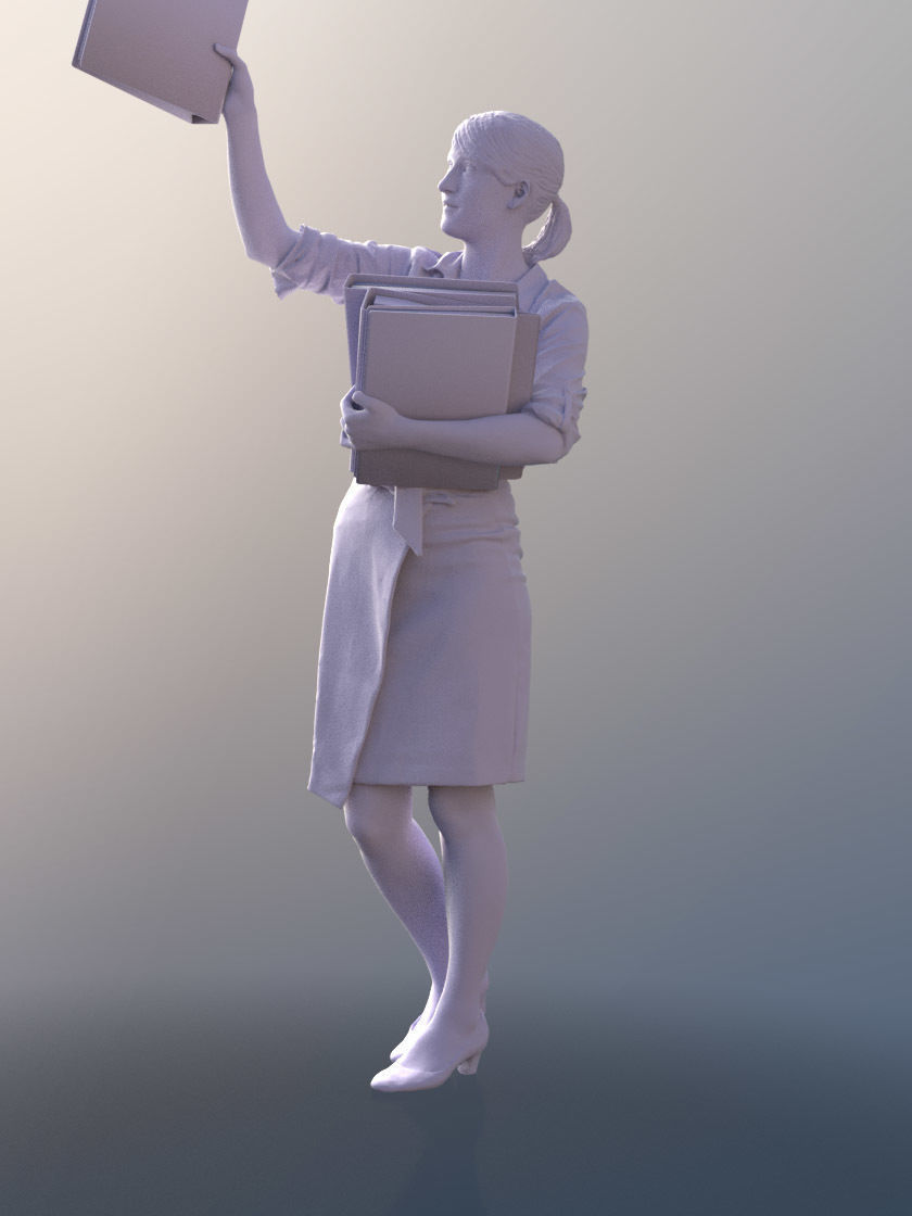 Svenja 10516 - Sorting Business Woman Low-poly 3D model_4