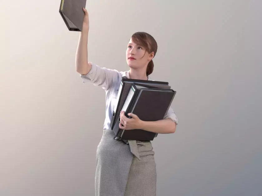 Svenja 10516 - Sorting Business Woman Low-poly 3D model_0