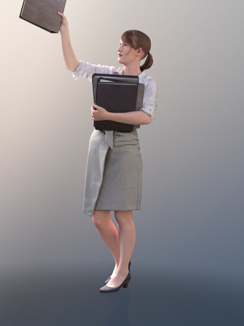 Svenja 10516 - Sorting Business Woman Low-poly 3D model_2