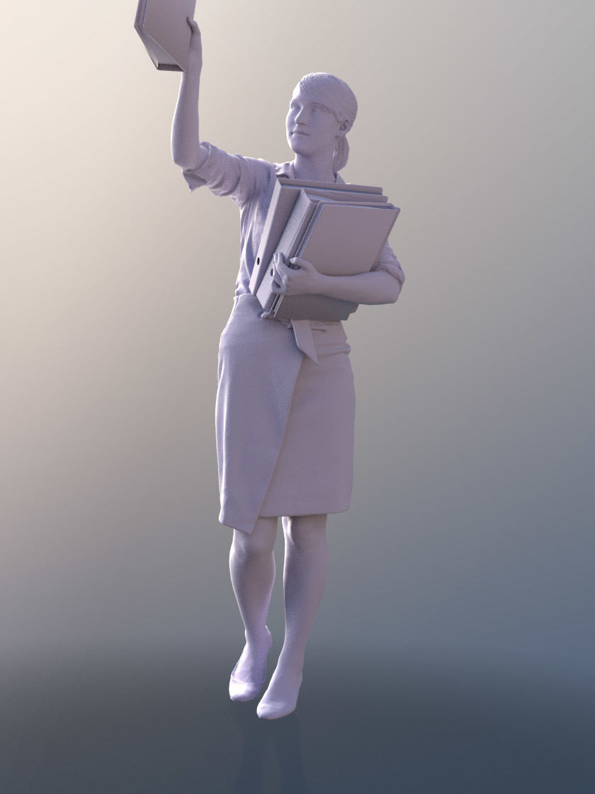 Svenja 10516 - Sorting Business Woman Low-poly 3D model_3