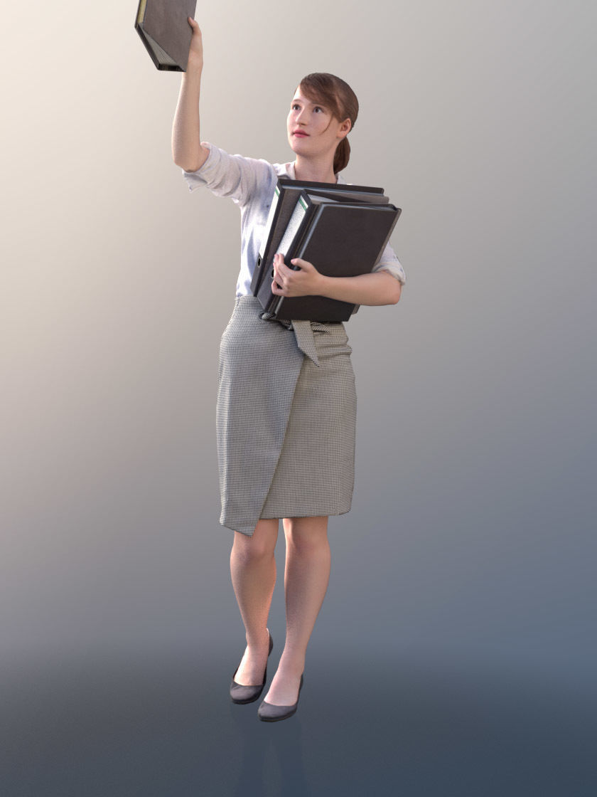 Svenja 10516 - Sorting Business Woman Low-poly 3D model_1