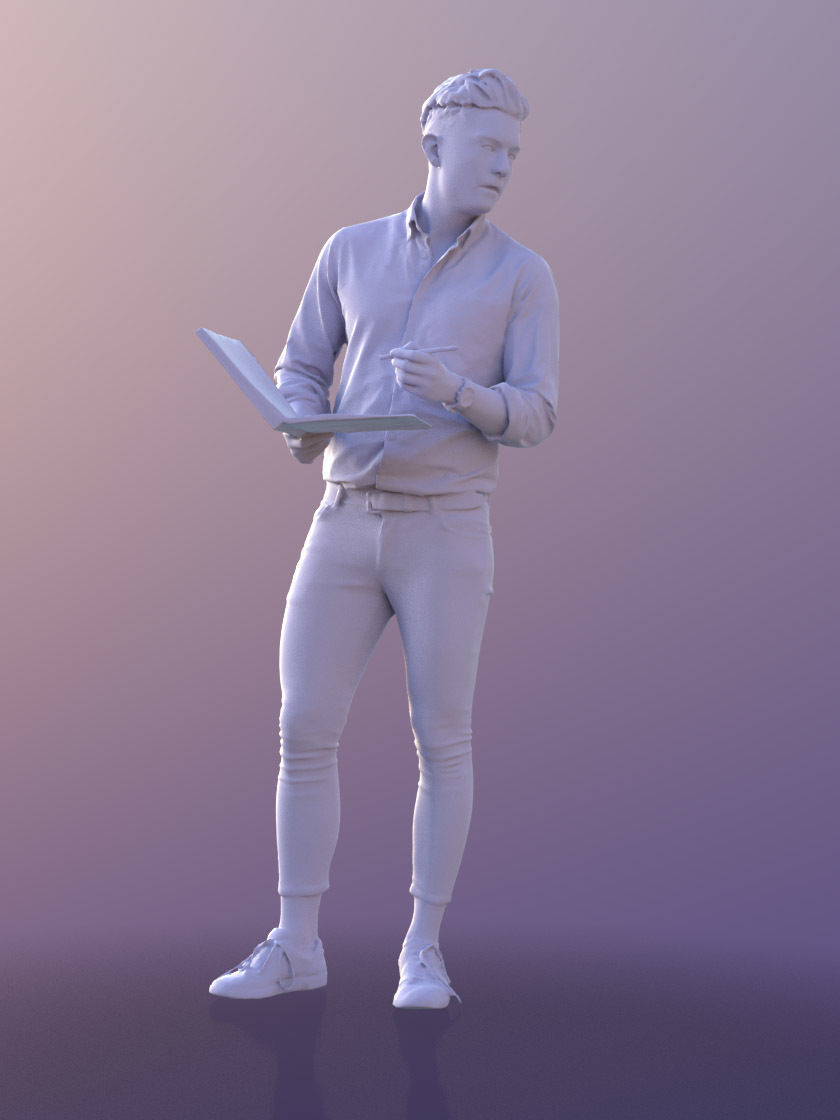 Dan 10480 - Talking Business Man Low-poly 3D model_4