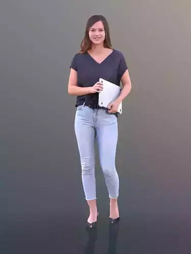 Nadin10452 - Walking Business Woman Low-poly 3D model