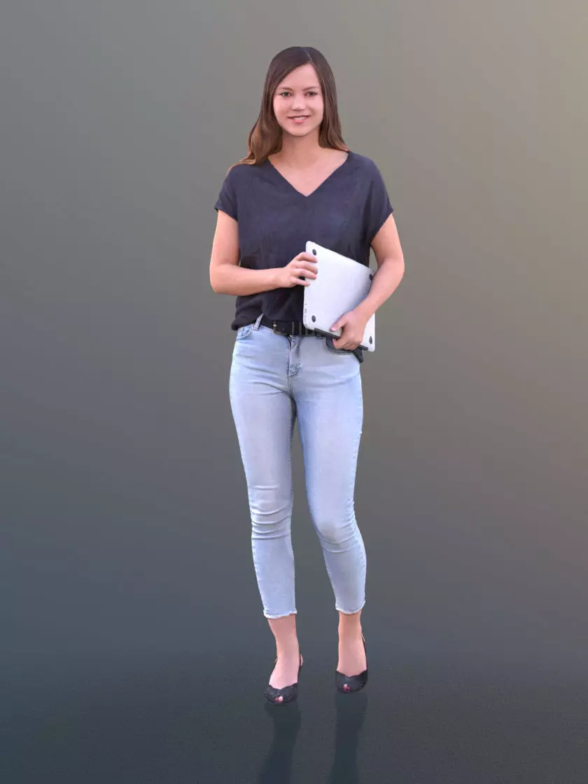 Nadin10452 - Walking Business Woman Low-poly 3D model_0