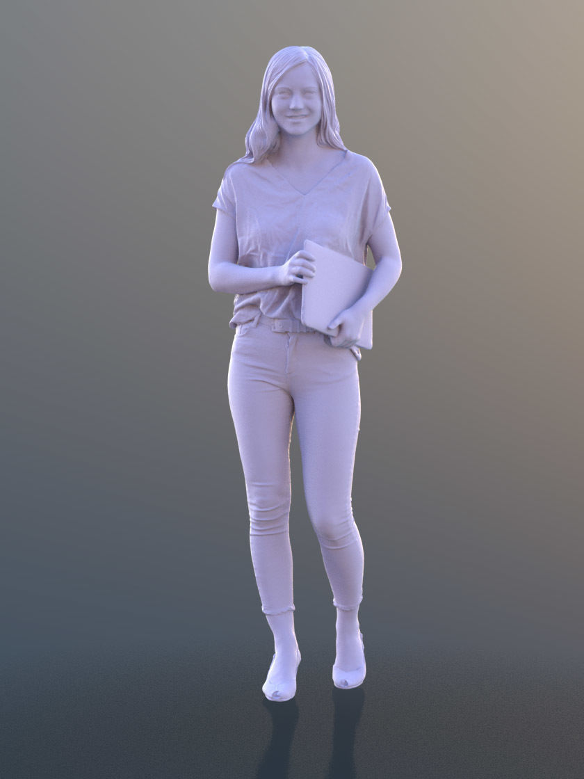 Nadin10452 - Walking Business Woman Low-poly 3D model_2