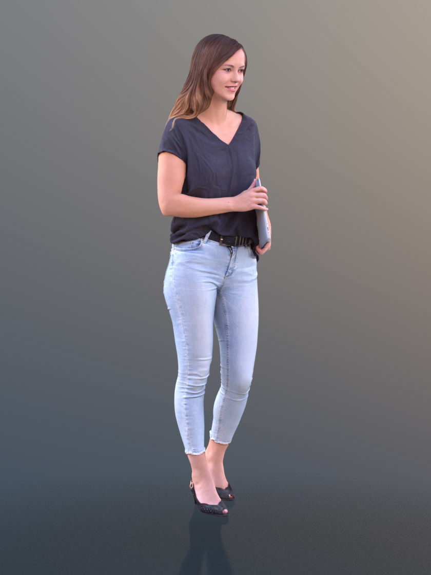 Nadin10452 - Walking Business Woman Low-poly 3D model_1