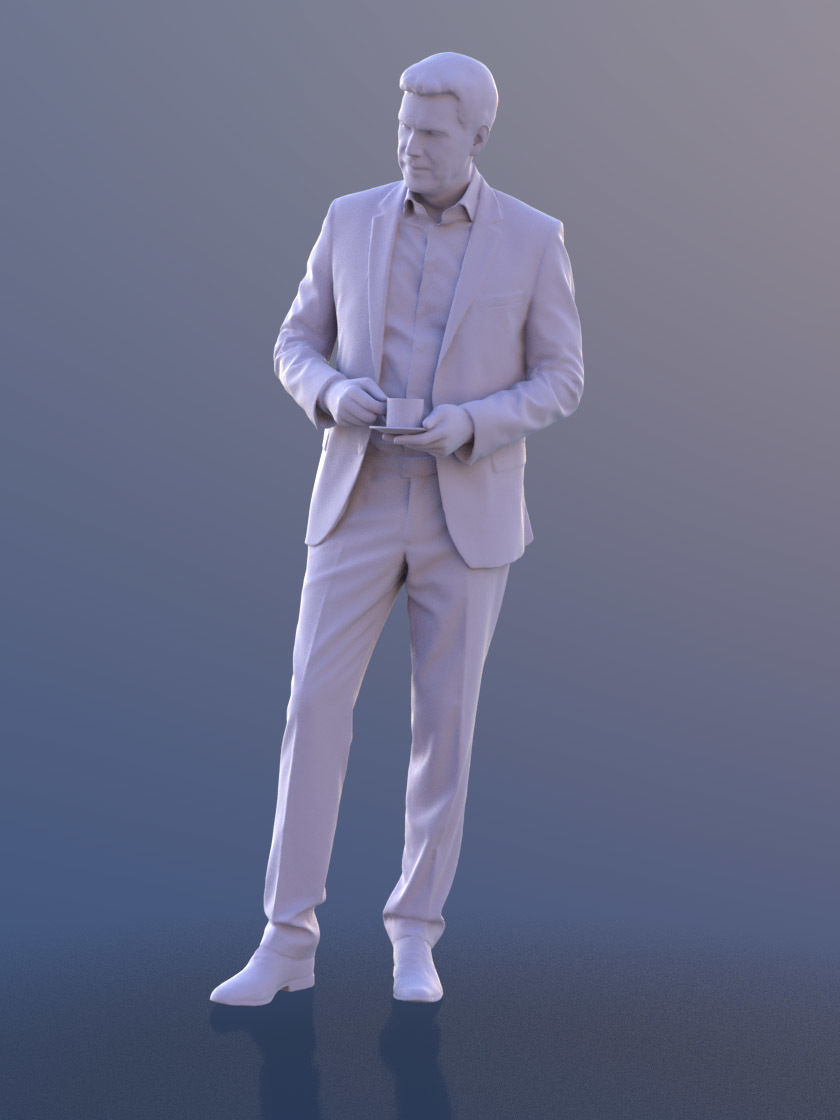 Lars 10434 - Standing Business Man Low-poly 3D model_4