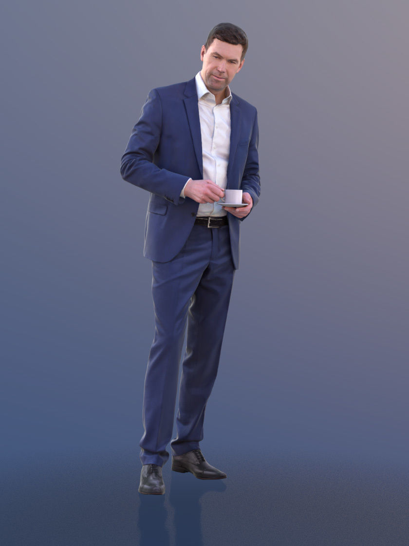 Lars 10434 - Standing Business Man Low-poly 3D model_1