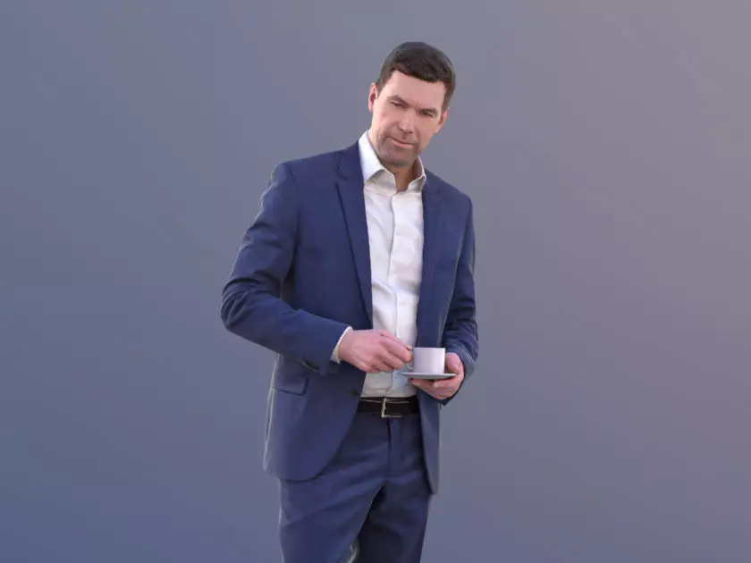 Lars 10434 - Standing Business Man Low-poly 3D model_0