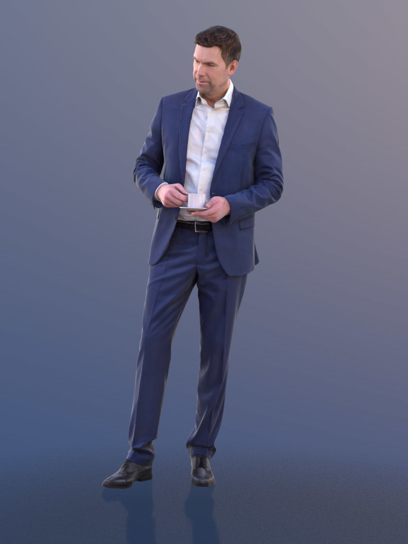 Lars 10434 - Standing Business Man Low-poly 3D model_2