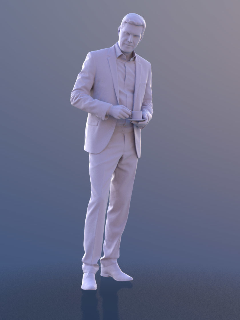 Lars 10434 - Standing Business Man Low-poly 3D model_3