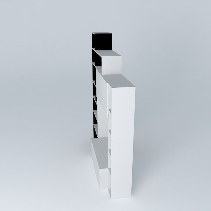 Shelf colorful shelving unit 3D model_2