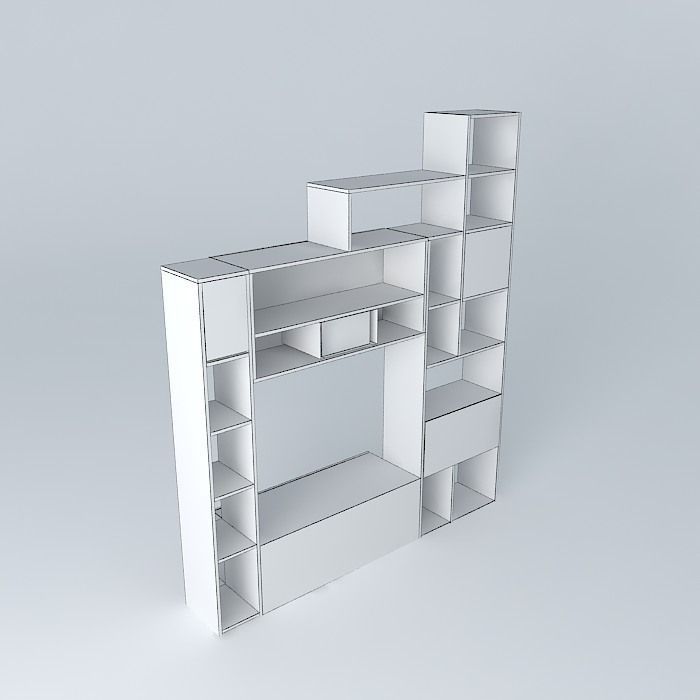 Shelf colorful shelving unit 3D model_4