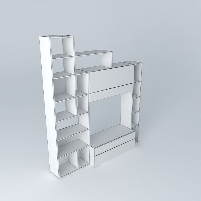 Shelf colorful shelving unit 3D model_3