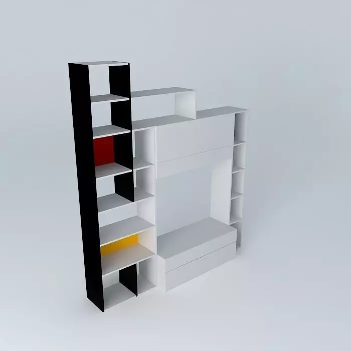 Shelf colorful shelving unit 3D model_0
