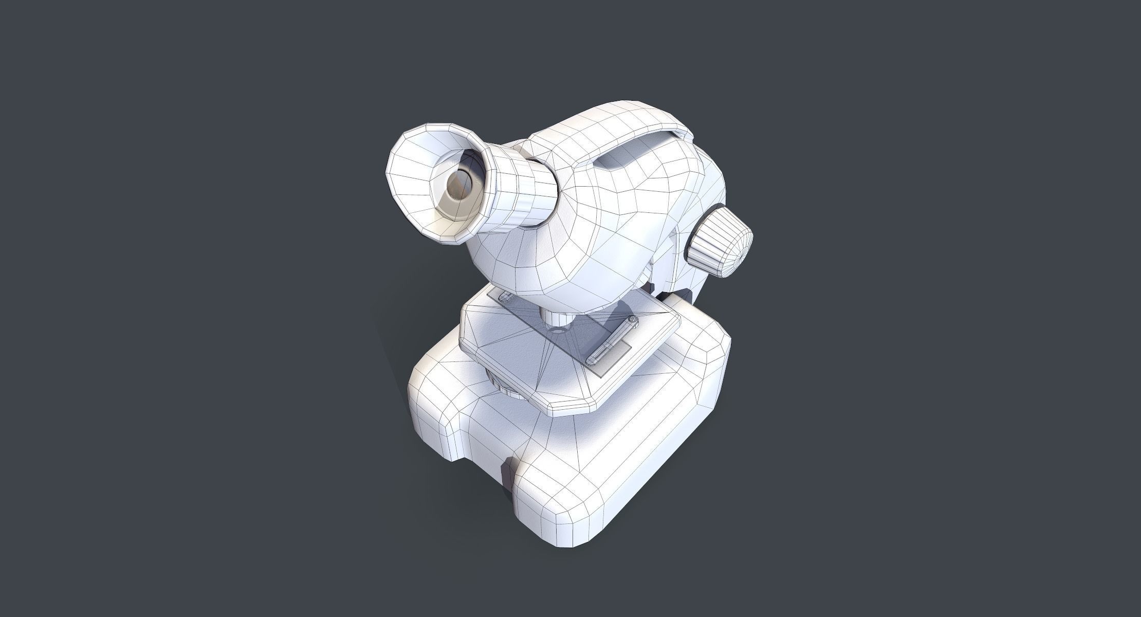 Science Microscope Lowpoly Low-poly 3D model_7