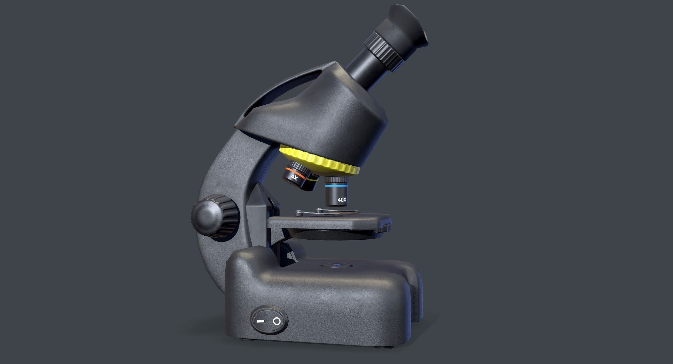 Science Microscope Lowpoly Low-poly 3D model_2