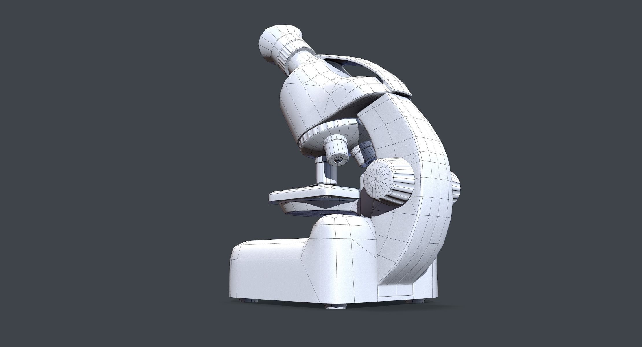 Science Microscope Lowpoly Low-poly 3D model_8