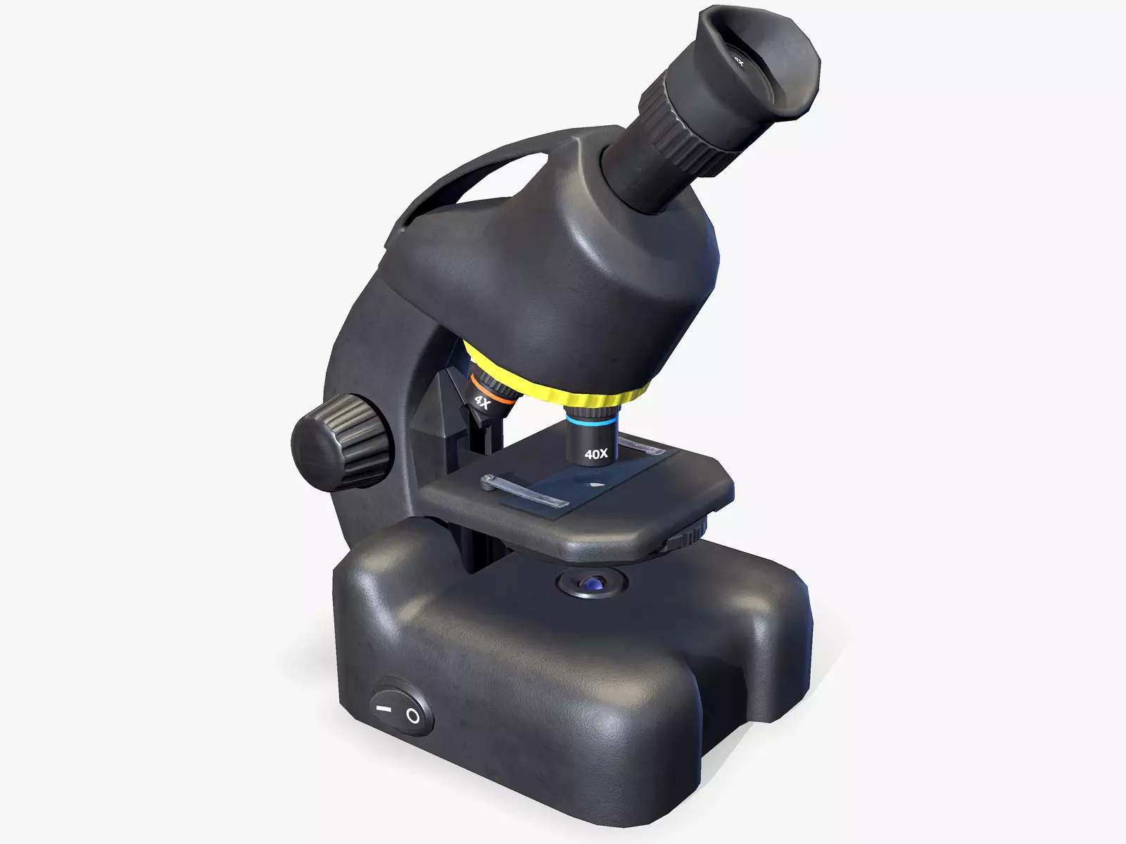 Science Microscope Lowpoly Low-poly 3D model_0