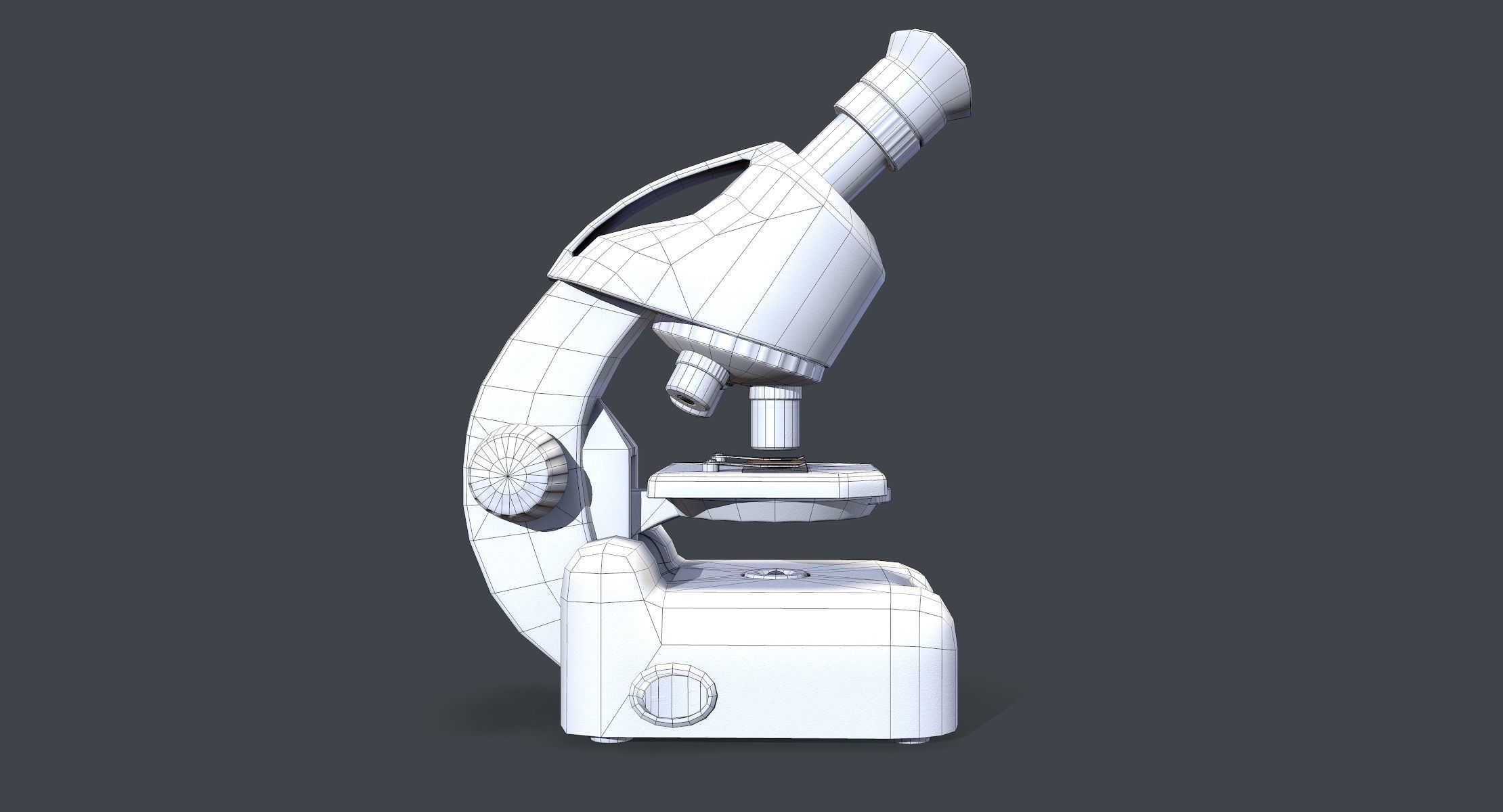 Science Microscope Lowpoly Low-poly 3D model_6