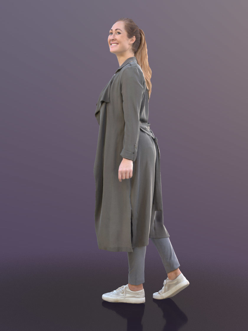Rocio 10298 - Walking Casual Girl Low-poly 3D model_2