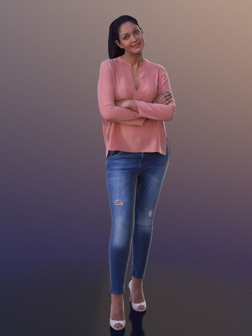 Amaya 10287 - Standing Casual Woman Low-poly 3D model_1