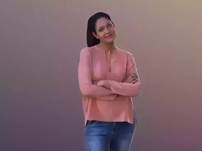 Amaya 10287 - Standing Casual Woman Low-poly 3D model