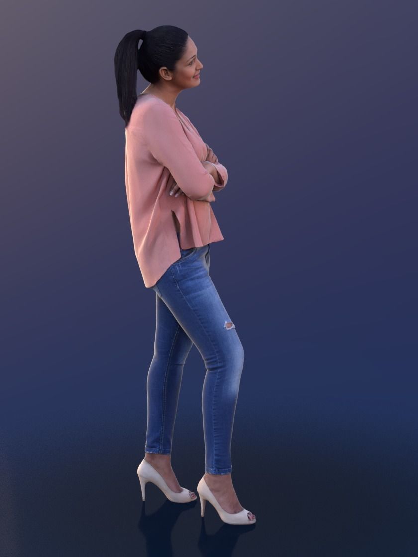 Amaya 10287 - Standing Casual Woman Low-poly 3D model_2
